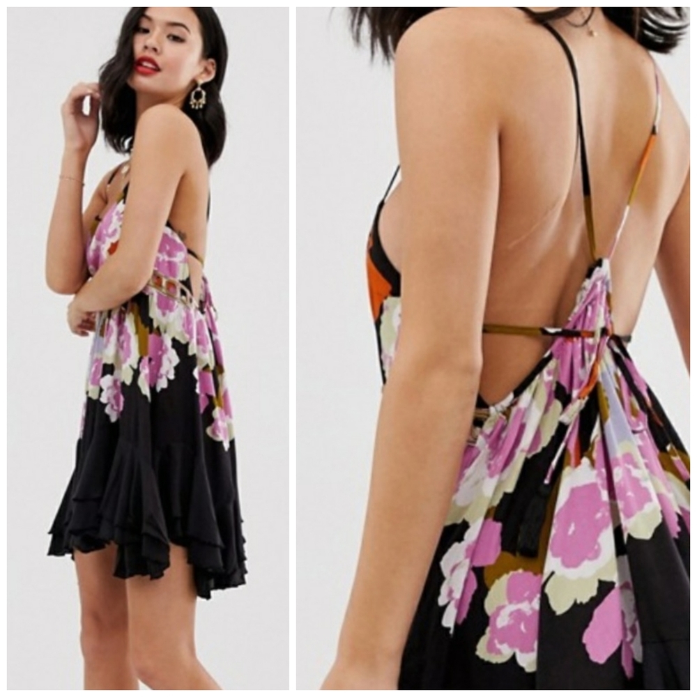 FREE PEOPLE Sweet Lucy Floral Mini Slip Dress